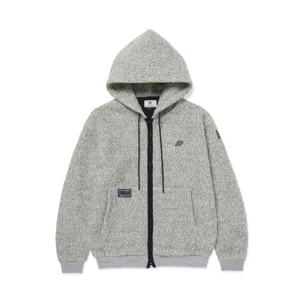 A&P BOUCLE 2 WAY ZIP-UP HOODY HEATHER