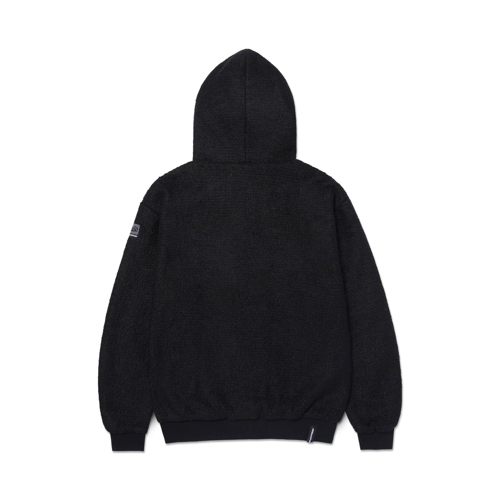 A&P BOUCLE 2 WAY ZIP-UP HOODY BLACK