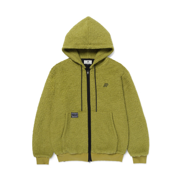 A&P BOUCLE 2 WAY ZIP-UP HOODY OLIVE