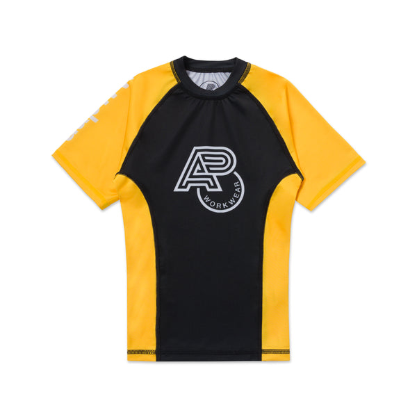 A&PWW KIDS RANK SS RASHGUARD YELLOW/BLACK