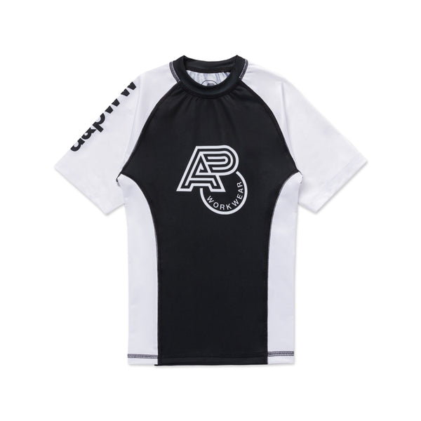 A&PWW KIDS RANK SS RASHGUARD WHITE/BLACK