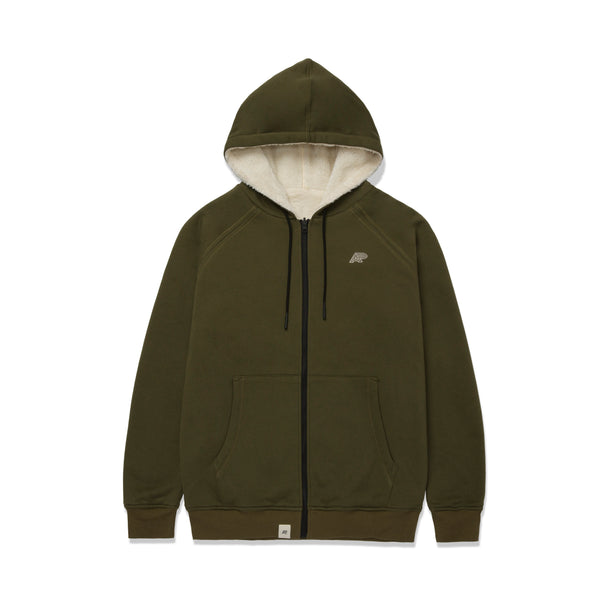 A&P REVERSIBLE SHERPA ZIP UP HOODY OLIVE