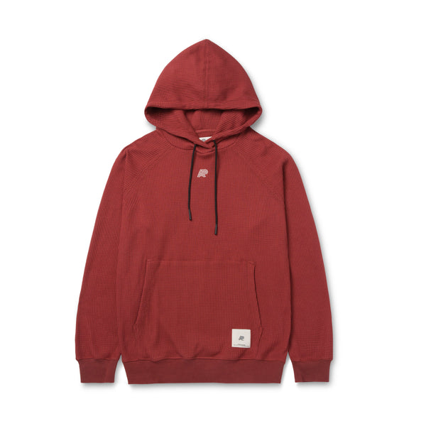 A&P WAFFLE RAGLAN HOODY BURGUNDY