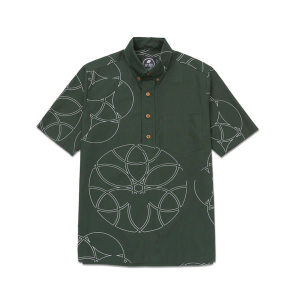 A&P x SIG ZANE® x FITTED® IP ALOHA SHIRT EVERGREEN