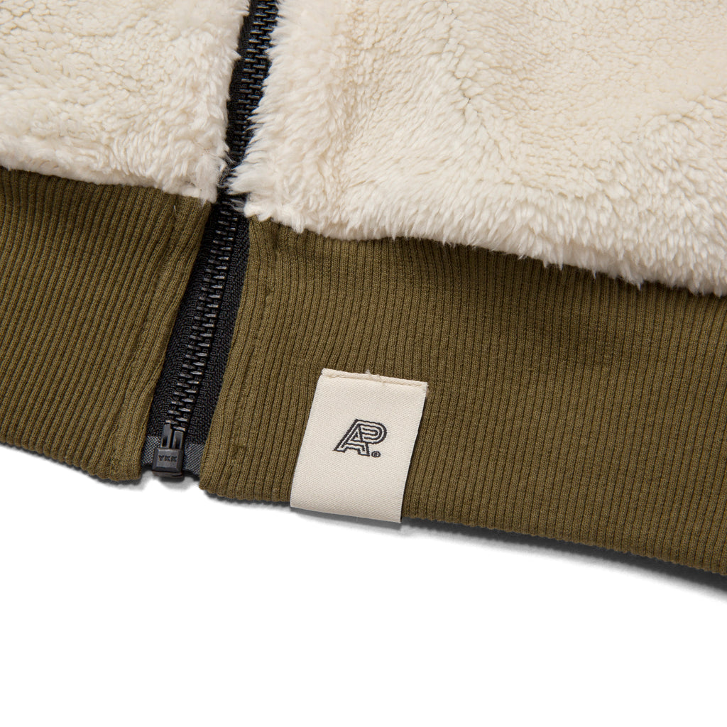 A&P REVERSIBLE SHERPA ZIP UP HOODY OLIVE