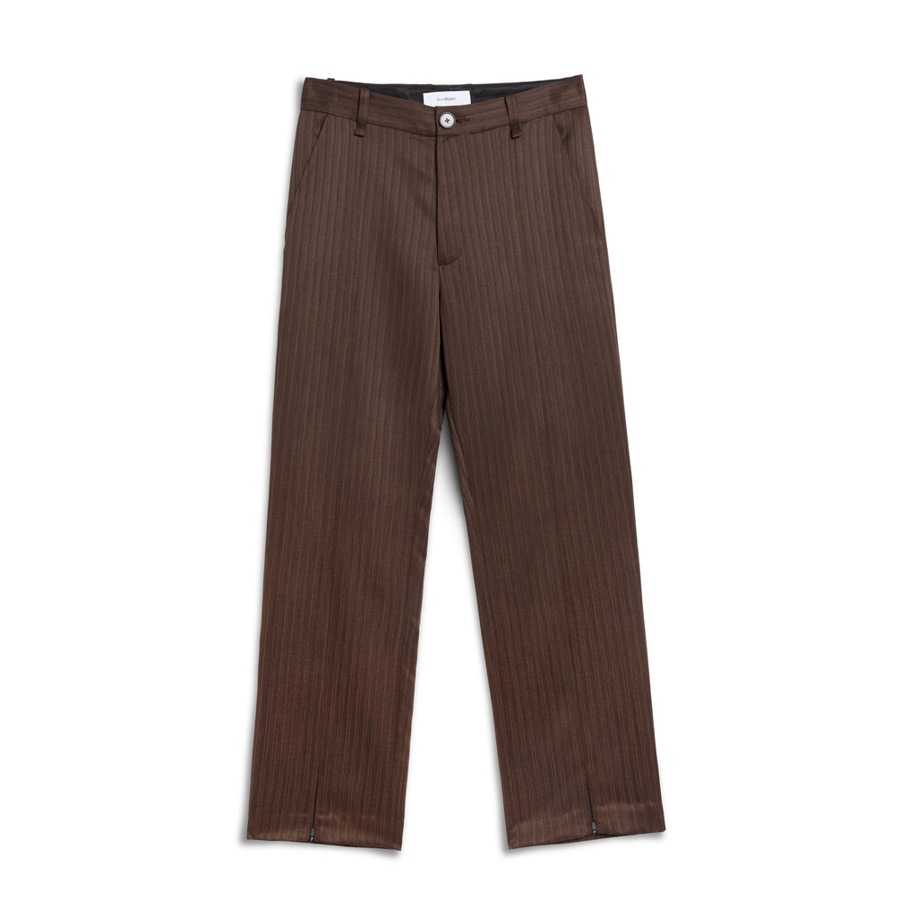 A&P x GOODFIGHT® GI ARTIFACT ZIP SPLIT FRONT TROUSER (BROWN/HERRINGBONE)