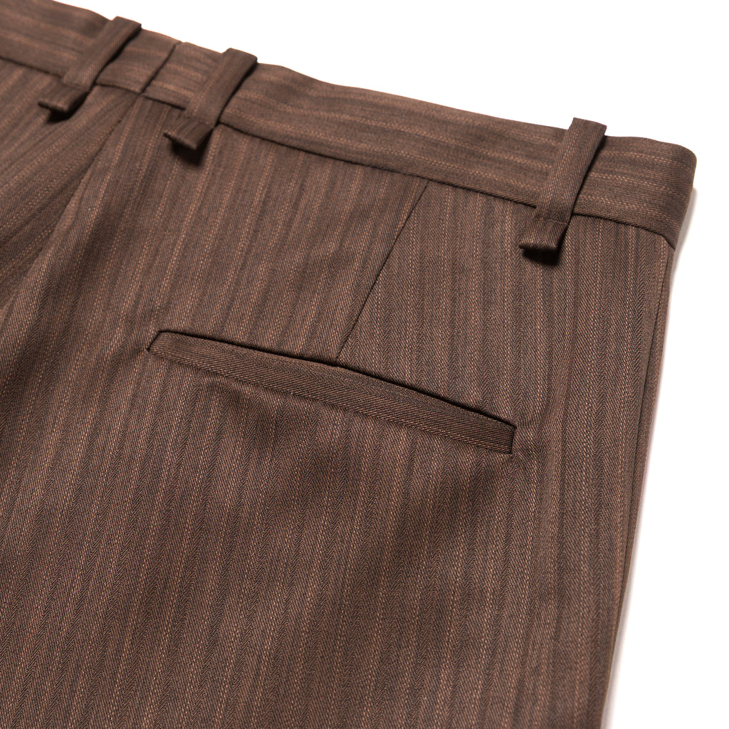 A&P x GOODFIGHT® GI ARTIFACT ZIP SPLIT FRONT TROUSER (BROWN/HERRINGBONE)