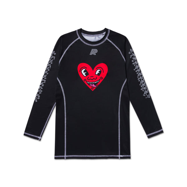 A&P x KEITH HARING HEART LS RASHGUARD