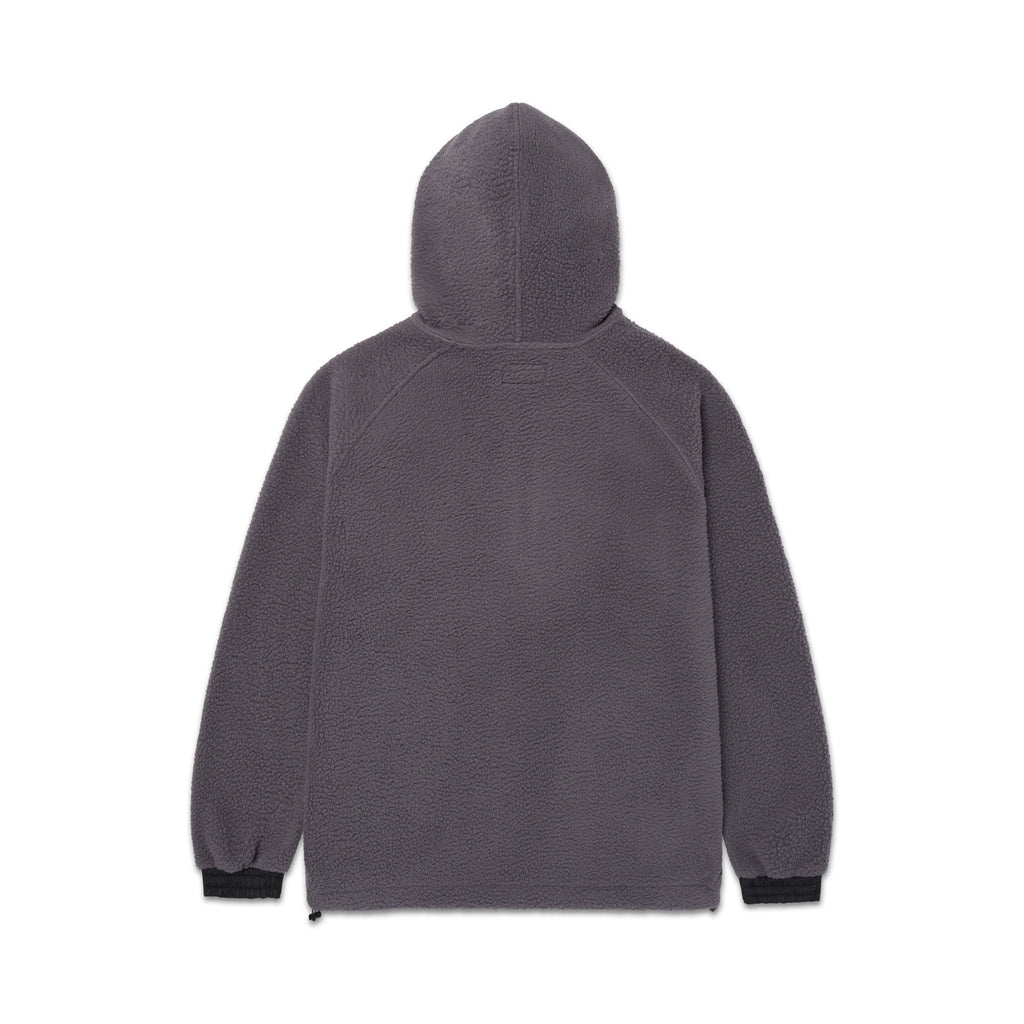 A&P BERBER FLEECE HALF-ZIP MOCK HOODIE CHARCOAL