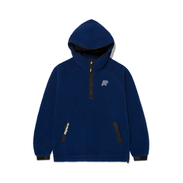A&P BERBER FLEECE HALF-ZIP MOCK HOODIE NAVY
