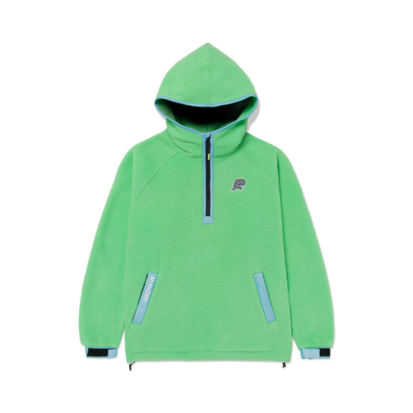 A&P BERBER FLEECE HALF-ZIP MOCK HOODIE PISTACHIO