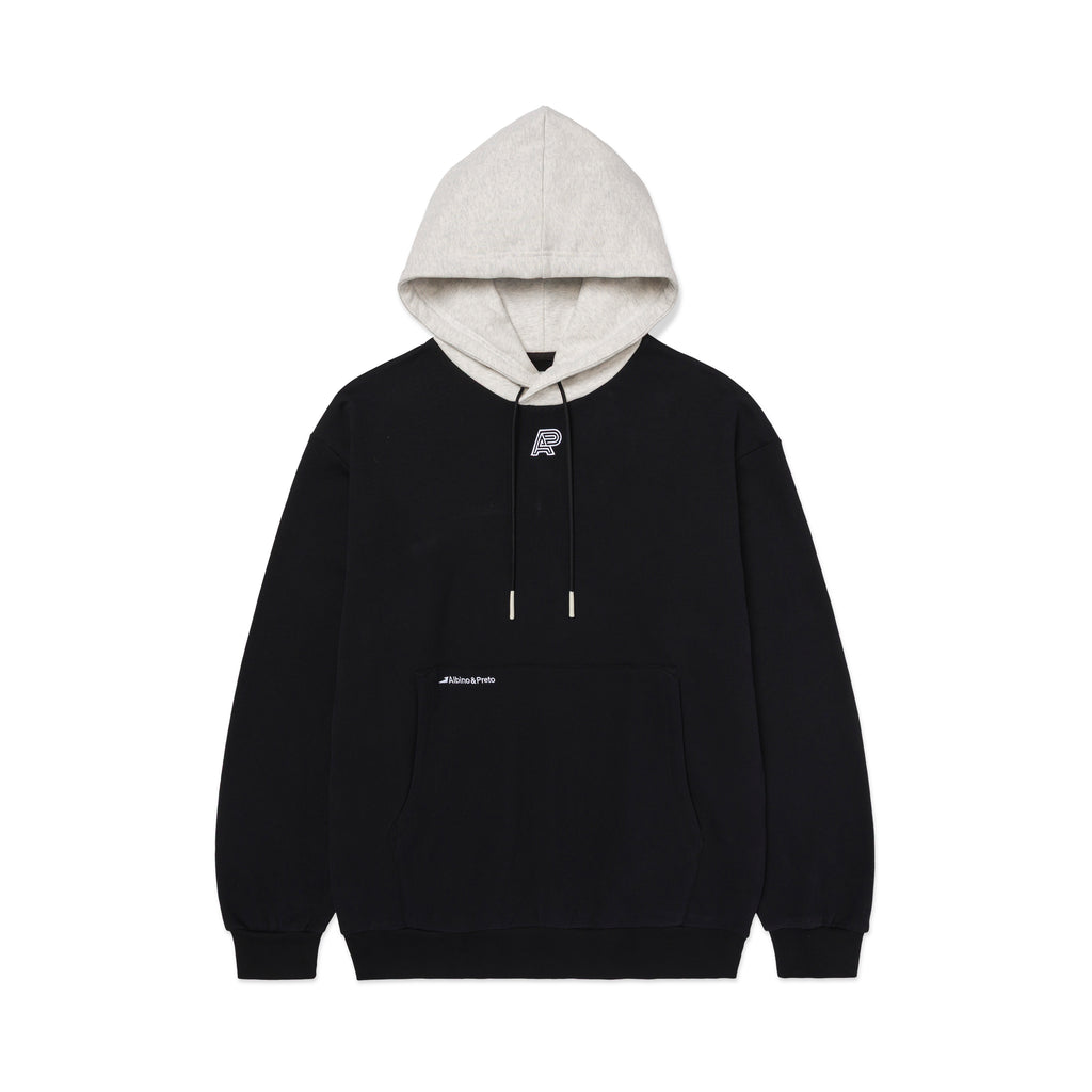 A&P TWO-TONE HOODY BLACK WHITE HEATHER