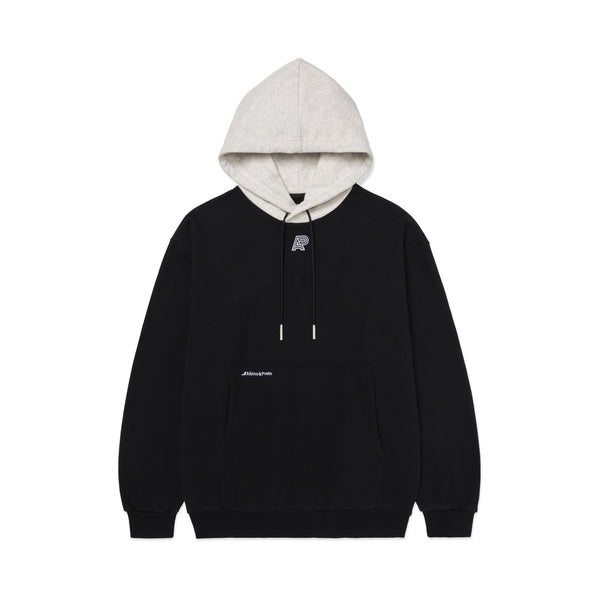 A&P TWO-TONE HOODY BLACK WHITE HEATHER