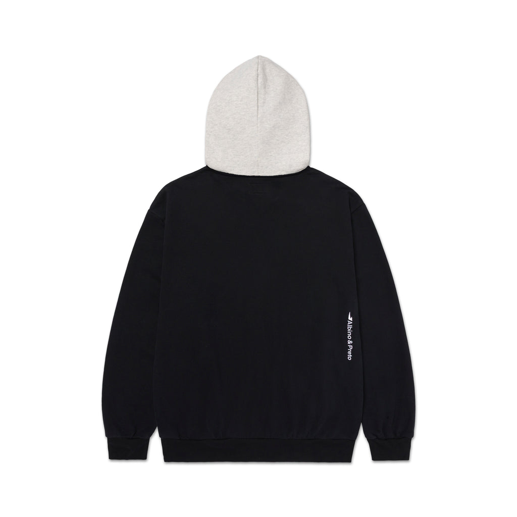 A&P TWO-TONE HOODY BLACK WHITE HEATHER