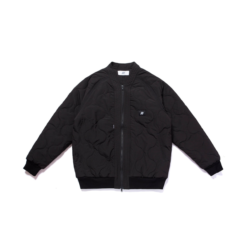 A&P QUILTED KIMONO BOMBER JACKET BLACK